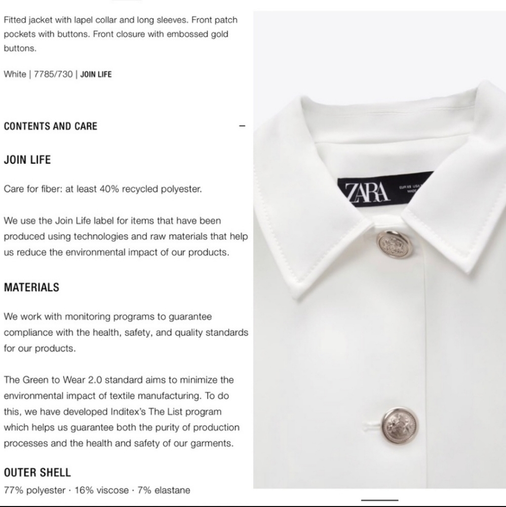 Zara Gold Button Jacket Size L - Picture 4 of 10